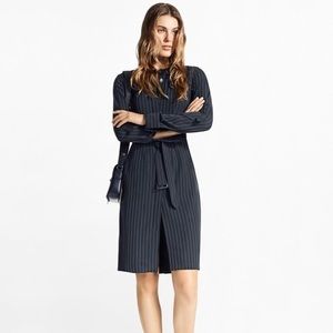 Brooks Brothers Navy Pinstripe Trench Coat